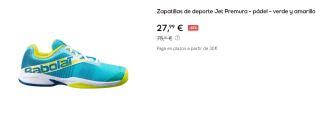 Zapatillas de Padel para Peques Babolat Jet Premura por 27.99€