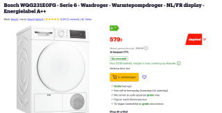 Bosch WQG231E0FG - Serie 6 - Wasdroger - Warmtepompdroger voor €579 bij Bol