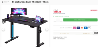 Casaria elektrische zit/sta-bureau voor €134,95 bij DeubaXXL