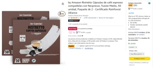 Ristretto Cápsulas de café espresso compatibles con Nespresso, Tueste Medio, 50 unidad, Paquete de 2 por 8.26€