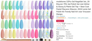 Modelones 32 stuks uv-nagellakset voor €13,99 bij Amazon