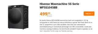 Hisense WF5S1045BB Wasmachine Zwart voor €499 in de AH voordeelshop