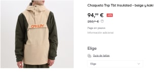 Chaqueta de Hombre Oakley Tnp Tbt Insulated por 94.99€