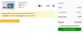 70% korting op je bestelling bij Fotocadeau