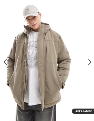 Parka acolchada de felpa gruesa Hollister Hombre por solo 36,28€
