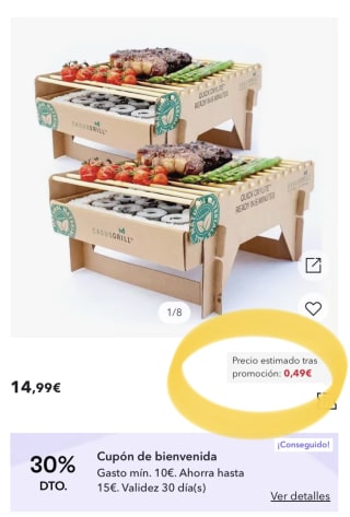 Pack 2 Barbacoas Desechable de Carbón y Leña Portátil (Ecológica y Biodegradable) por 4,99€