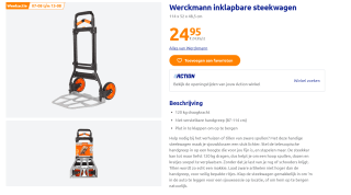 Werckmann- Steekwagen- Opvouwbaar voor €24,95 bij de Action