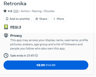 Retronika voor €8,99 via Meta Quest
