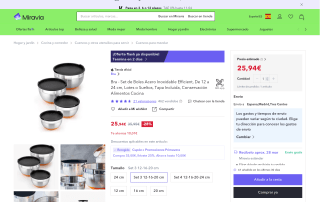 Set de Boles Acero Inoxidable BRA Efficient por 25,94€