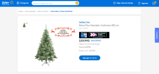 Árbol Pino Navideño Cashmere 180 Cm por $39.990