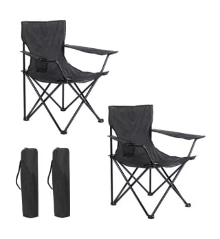 Set de 2 Sillas camping plegable portátil con reposabrazos y bolsa de transporte por solo 18,46€