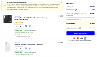 1+1 gratis op geselecteerde Samsung telefoon accessoires bij Bol.com