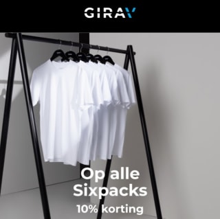 10% korting & gratis boxershort bij aankoop 6-pack T-shirts bij Girav
