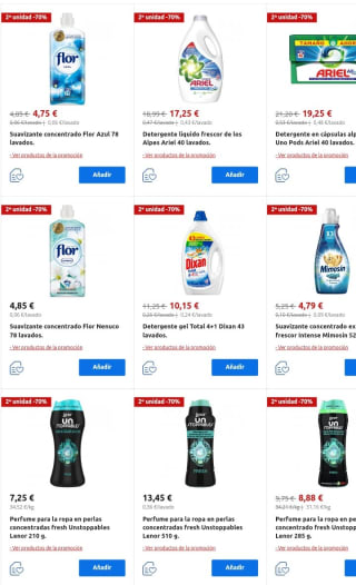 Segunda Unidad al -70% en productos de Droguería desde Carrefour.