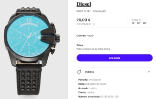 Reloj Cronografo para Hombre Diesel BABY CHIEF por 70€