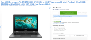 ASUS Chromebook Flip CR1 CR1100FKA-BP0354 (Azerty toetsenbord) voor €261,15 bij Max ICT