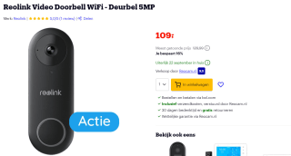 Reolink Video Doorbell WiFi voor €109 bij bol.com