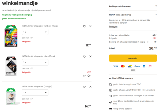 2+1 gratis op Instax films en accessoires bij Hema