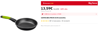Bra sartén Prior 20cm por 13,39€