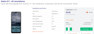 Nokia G11, 3GB ram, 32GB opslag Grijs voor €90,40 bij Azerty