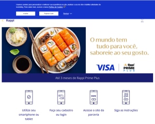Promoção Visa - 3 meses de Rappi + HBO Max - gratuito
