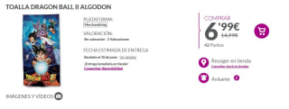 Toalla Dragon Ball algodon por 6,99€