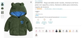 Chamarra para Bebés AMAWMW por $197 en Amazon