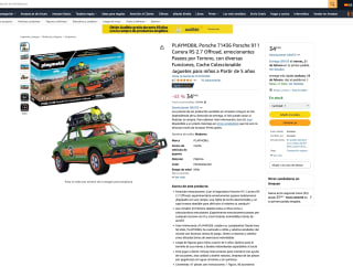 PLAYMOBIL Porsche 71436 Porsche 911 Carrera RS 2.7 Offroad, emocionantes Paseos por Terreno con diversas Funciones por solo 32,50€