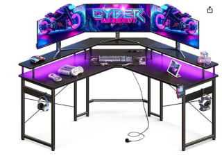 Mesa de Gaming con LED con 2 enchufes y 2 Puertos USB por 89.99€
