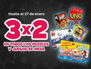 3x2 en todos los puzles y juegos de mesa