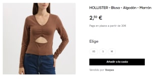 Blusa para Mujer Hollister por 2.5€
