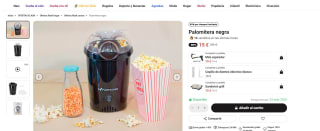 Palomitera Negra ALE-HOP por 15€