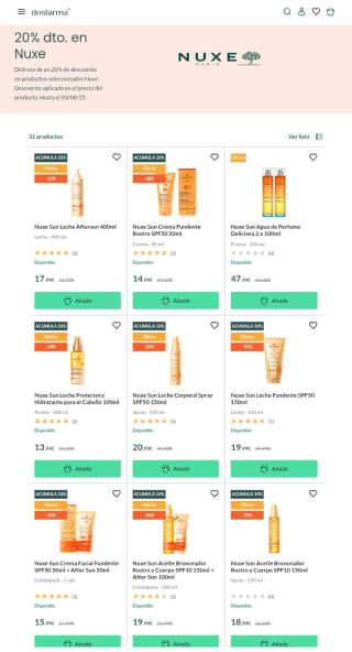 -20% de Descuento en Nuxe desde Dosfarma.