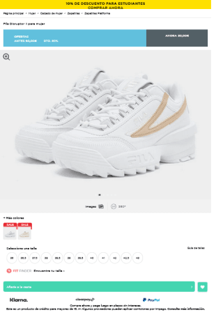 Zapatillas Fila Disruptor II Mujer por solo 24€