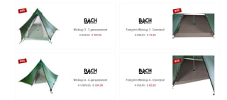 65% korting op Bach grondzeilen en tenten bij Bergfreunde