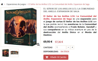 Juego de mesa El Señor de los Anillos LCG: La Comunidad del Anillo. Expansion de Saga en oferta por 55,96€