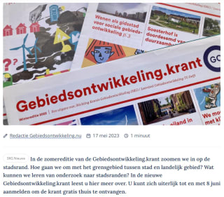 Gratis zomereditie van de Gebiedsontwikkeling.krant