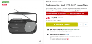 Radiocassette Nevir NVR-443T por 24€