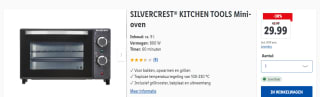 Silvercrest (mini) oven voor €29,99 in de Lidl webshop