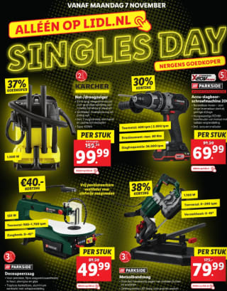 Hoge korting op diverse gereedschap- schoonmaak- en huishoudelijke artikelen zoals de Kärcher nat/droogzuiger bij de Lild