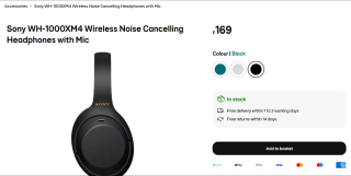 Sony WH-1000XM4 Wireless Headphones – £169