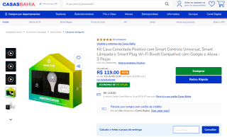 Kit Smart home da Positivo com Controle Universal, Smart Lâmpada e Smart Plug - R$ 119