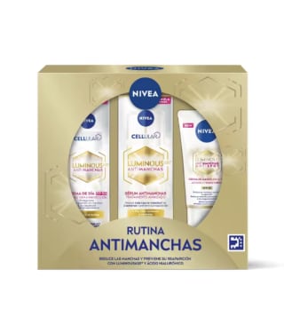 Caja regalo NIVEA Pack Rutina Luminous Antimanchas con Sérum Crema de día FP50 y crema de manos Tratamiento Avanzado Antimanchas por solo 25,22€