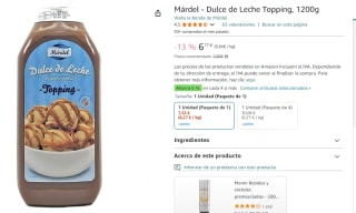 1,2kg de Márdel Dulce de Leche Topping por 6,77€
