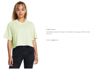 Camiseta casual de mujer Ua W Boxy Crop Logo Ss-Blk Under Armour por 9.95€