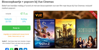 Bioscoopkaartje + popcorn bij Vue Cinema’s voor €11,95 via Social Deal