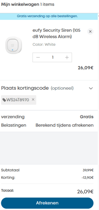 Eufy Security Siren | Slimme sirene voor €26,09 dmv code in de Eufy store
