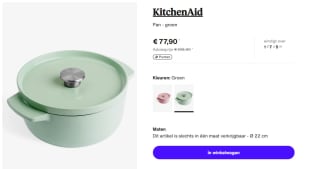 KitchenAid Cast Iron Braadpan groen voor €77,90 bij Zalando Lunge
