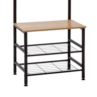 Perchero Metálico con 4 Colgadores y 3 Baldas de Madera por 35,96€