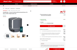 Humidificador marca Cecotec PureAroma 550 Connected Stone, gris por 24,71€